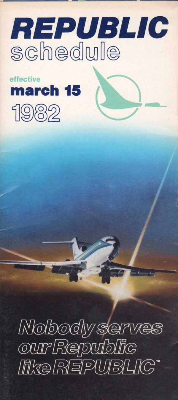 Republic Airlines Schedule Effective March 15, 1982